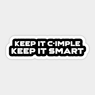 Keep It C-Imple Keep It Smart Programming Sticker